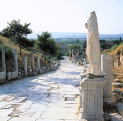Curetes Way, one of the main streets in Ephesus, Turkey.