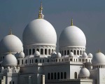 onion domes of the Grand Mosque in Abu Dhabi, UAE