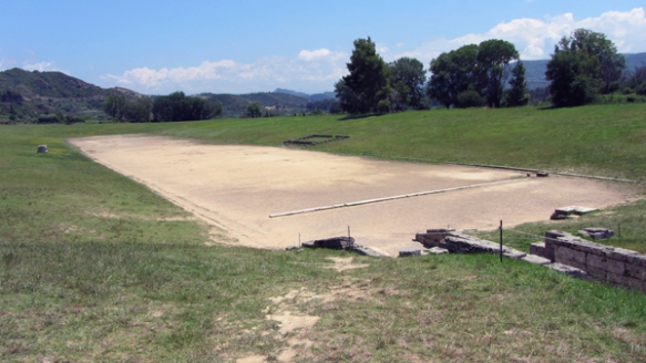 the ancient stadium at Olympia, Greece