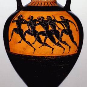 Olympic runners on ancient Greek pottery